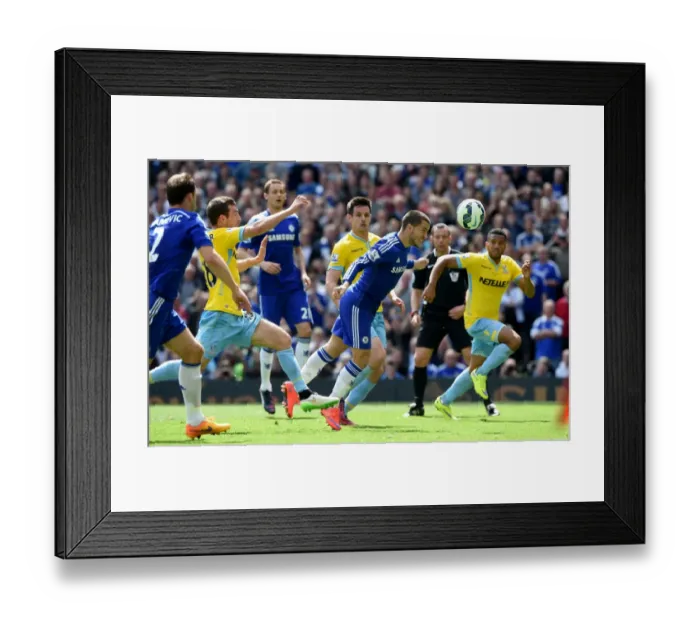Framed Print : Dramatic Header by Eden Hazard: Chelsea Escapes Crystal Palace with Narrow Victory (May 3, 2015 - Barclays Premier League)