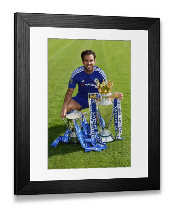 Framed Print : Chelsea FC: 2015-16 Team Photocall - Cesc Fabregas at Cobham Training Ground