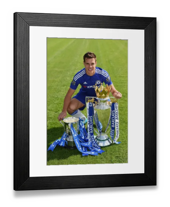 Framed Print : Chelsea FC: 2015-16 Team Photocall - Cesar Azpilicueta at Cobham Training Ground