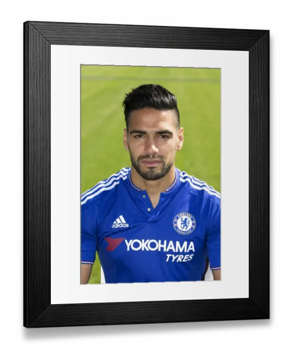 Framed Print : Chelsea Football Club 2015-16 Team: Radamel Falcao and Squad at Cobham Training Ground - Premier League