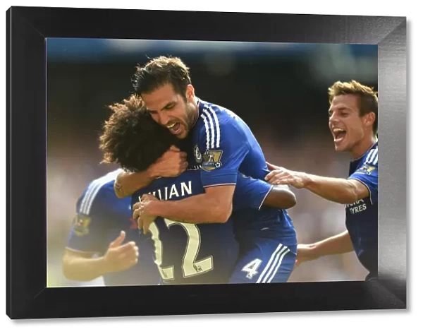Willian, Fabregas, and Azpilicueta's Triumphant Goal Celebration: Chelsea vs Swansea City (August 2015)