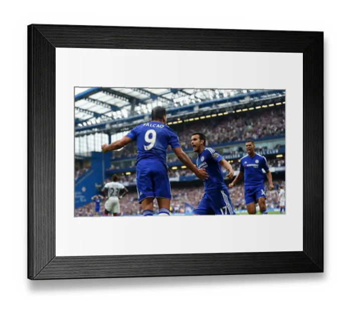 Framed Print : Chelsea's Falcao and Pedro: Unison in Triumph - Their First Goal Celebration Against Crystal Palace (August 2015) Framed Print : Chelsea's Falcao and Pedro: Unison in Triumph - Their First Goal Celebration Against Crystal Palace (August 2015)