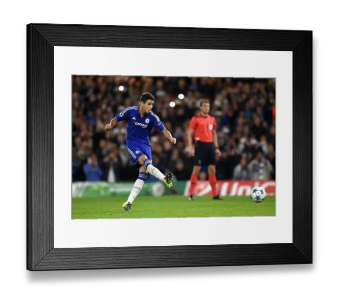 Framed Print : Oscar's Double: Chelsea's Second Goal vs. Maccabi Tel Aviv in UEFA Champions League (September 2015)