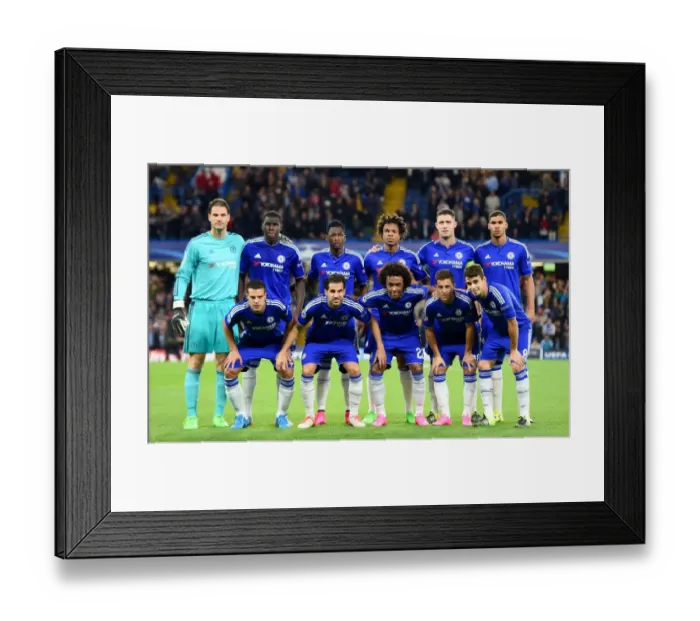 Framed Print : Champions League Group G: Chelsea FC's Star-Studded Team Lineup vs Maccabi Tel Aviv (Sept 2015)