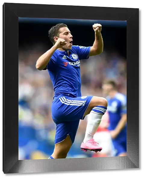 Chelsea's Eden Hazard: Double Delight as He Celebrates Second Goal Against Arsenal at Stamford Bridge (September 2015)