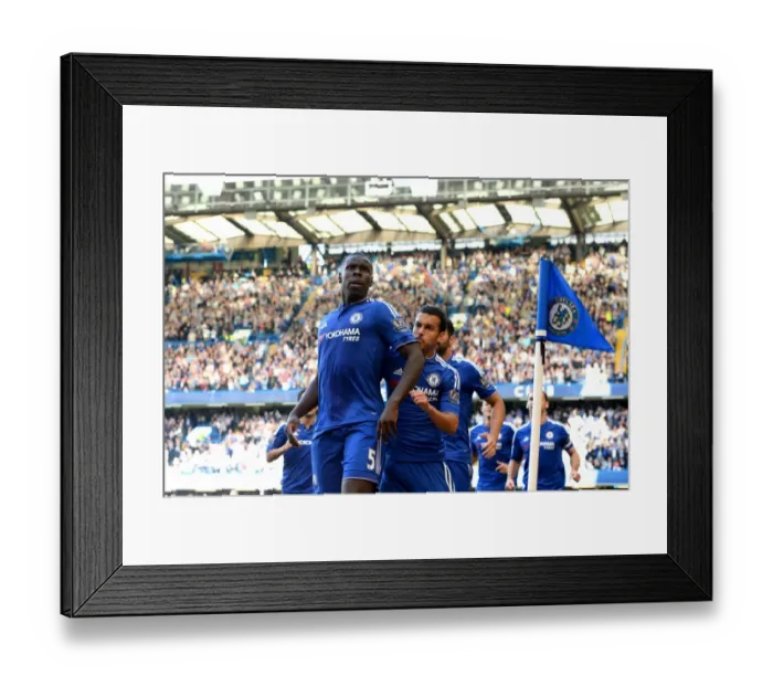 Framed Print : Zouma Strikes First: Chelsea vs. Arsenal, 2015 Barclays Premier League - Kurt Zouma's Debut Goal at Stamford Bridge