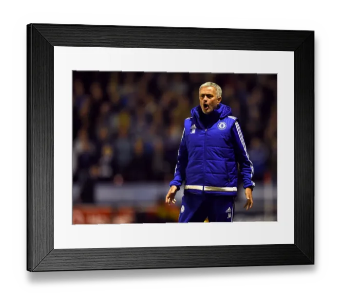 Framed Print : Jose Mourinho Leads Chelsea at Banks's Stadium: Capital One Cup Clash Against Walsall (September 2015)