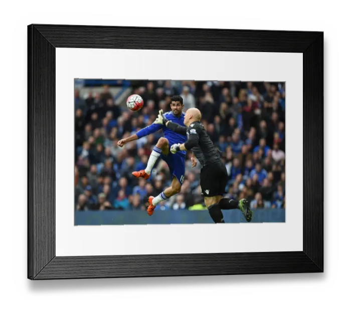 Framed Print : Diego Costa vs. Brad Guzan: A Battle at Stamford Bridge - Chelsea vs. Aston Villa, Premier League (October 2015): Goalkeeper Showdown Framed Print : Diego Costa vs. Brad Guzan: A Battle at Stamford Bridge - Chelsea vs. Aston Villa, Premier League (October 2015): Goalkeeper Showdown