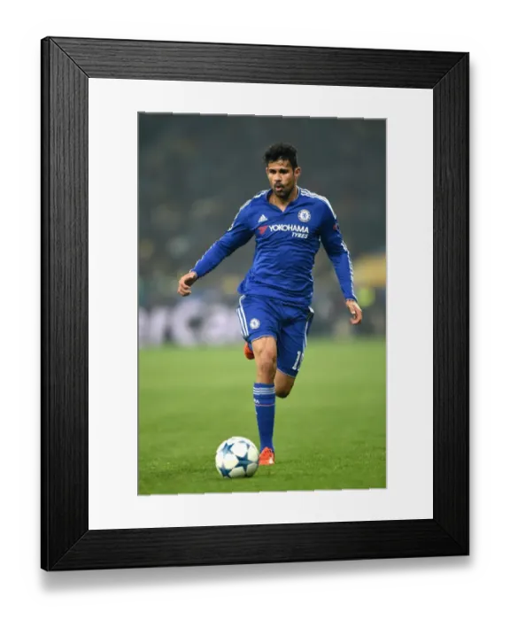Framed Print : Diego Costa's Leading Performance: Chelsea Triumphs in UEFA Champions League Group G vs Dynamo Kiev (October 2015)