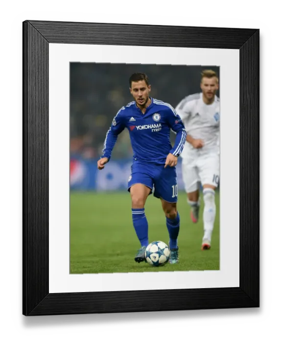Framed Print : Eden Hazard in Action: Chelsea vs Dynamo Kiev, UEFA Champions League, Group G, October 2015