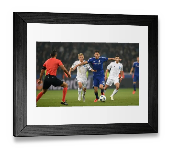 Framed Print : Battle for the Ball: Matic vs Buyalsky - Champions League Showdown between Dynamo Kiev and Chelsea