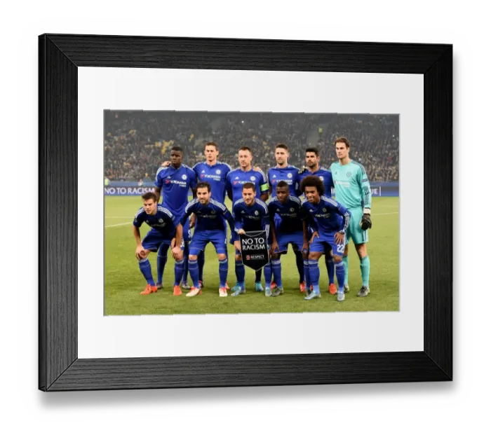 Framed Print : Champions League Group G: Chelsea's Powerhouse Squad at Olympic Stadium - A Formidable Lineup of Zouma, Matic, Terry, Cahill, Costa, Begovic, Azpilicueta, Fabregas, Hazard, Ramires, and Willian (October 2015) Framed Print : Champions League Group G: Chelsea's Powerhouse Squad at Olympic Stadium - A Formidable Lineup of Zouma, Matic, Terry, Cahill, Costa, Begovic, Azpilicueta, Fabregas, Hazard, Ramires, and Willian (October 2015)