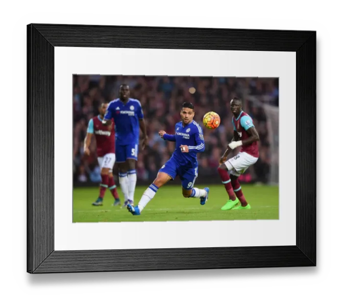 Framed Print : Falcao in Action: Chelsea vs. West Ham United, October 2015 Framed Print : Falcao in Action: Chelsea vs. West Ham United, October 2015