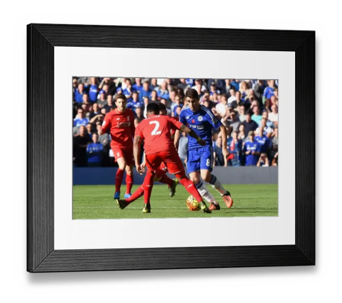 Framed Print : A Battle for the Ball: Oscar vs. Clyne at Stamford Bridge