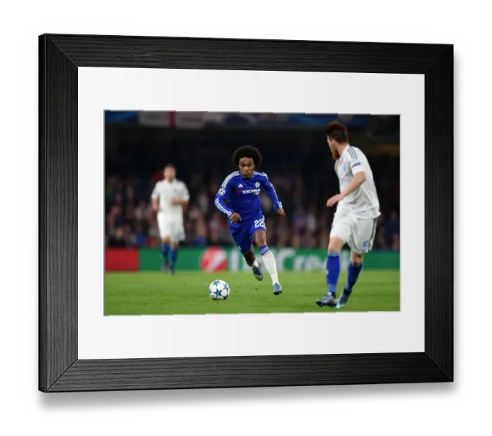 Framed Print : Willian's Battle: Chelsea's Victory in UEFA Champions League Group G vs. Dynamo Kiev (November 2015), Stamford Bridge Framed Print : Willian's Battle: Chelsea's Victory in UEFA Champions League Group G vs. Dynamo Kiev (November 2015), Stamford Bridge