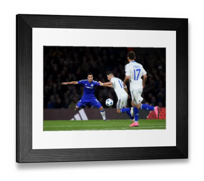 Framed Print : Battle for the Ball: Pedro vs. Moraes - Chelsea vs. Dynamo Kiev in the UEFA Champions League (November 2015) Framed Print : Battle for the Ball: Pedro vs. Moraes - Chelsea vs. Dynamo Kiev in the UEFA Champions League (November 2015)