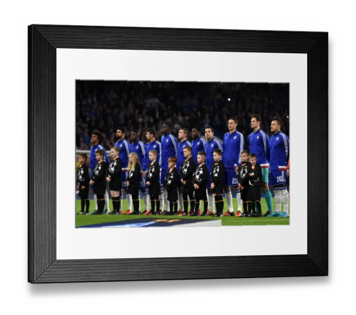 Framed Print : Chelsea FC - UEFA Champions League: Players Pre-Game Line-Up vs. Dynamo Kiev at Stamford Bridge (November 2015)
