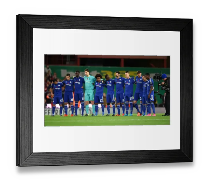 Framed Print : Chelsea Football Club Pays Tribute: A Moment of Silence for the Armed Forces (Stoke City vs. Chelsea, November 2015)
