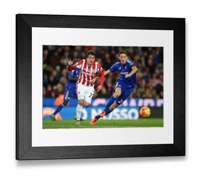 Framed Print : Britannia Stadium Showdown: A Clash of Stars - Bojan Krkic vs. Nemanja Matic (Premier League, November 2015)