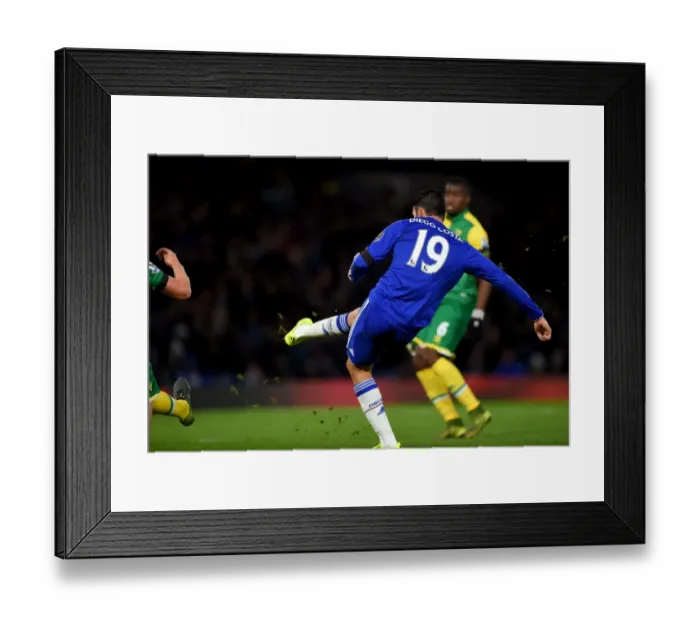 Framed Print : Diego Costa Scores First: Chelsea's Victory over Norwich City in the Premier League at Stamford Bridge (November 2015)