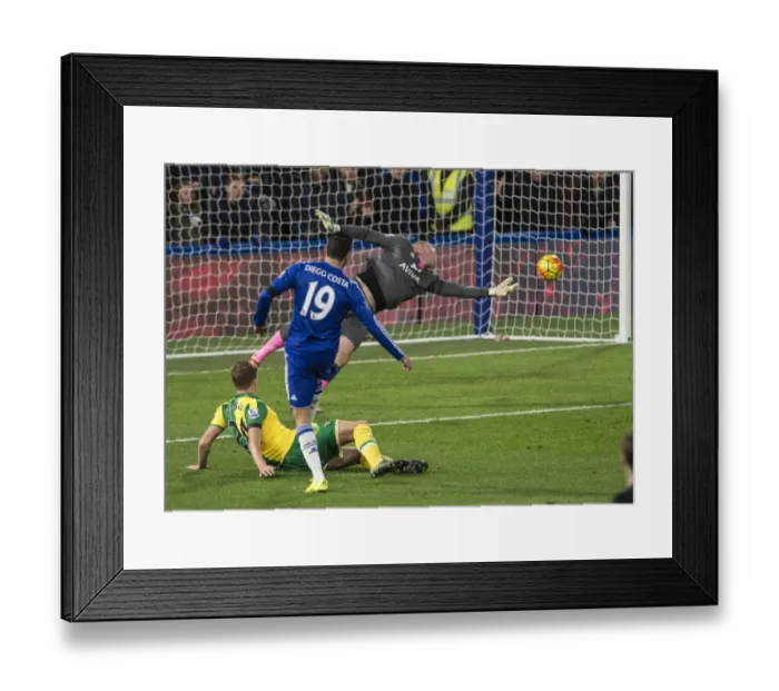 Framed Print : Diego Costa's Debut Goal: Chelsea's Victory Over Norwich City in the Premier League (November 2015)