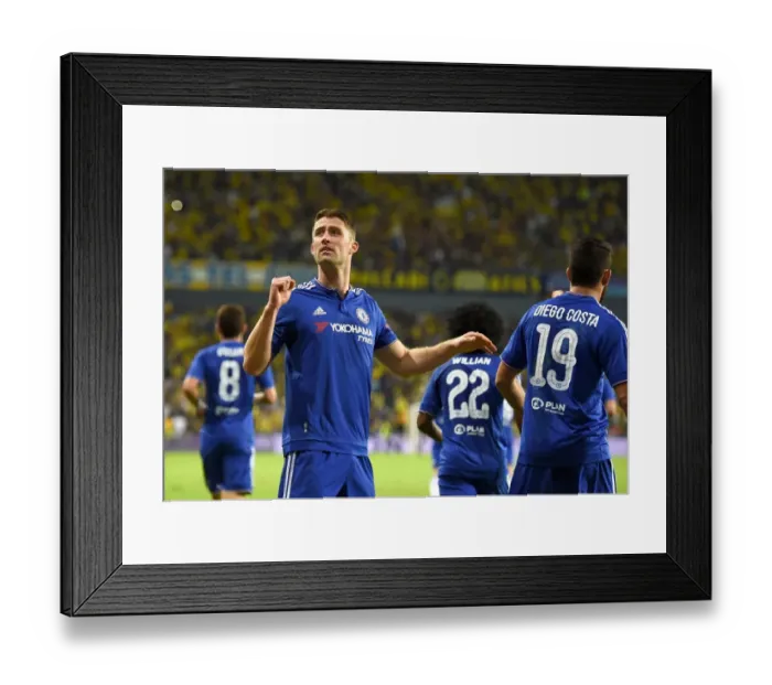 Framed Print : Chelsea's Gary Cahill Scores First Goal in Maccabi Tel Aviv vs Chelsea - UEFA Champions League (November 2015)