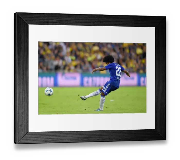 Framed Print : Willian Scores Chelsea's Second: Maccabi Tel Aviv vs Chelsea, UEFA Champions League, Group G, Sammy Ofer Stadium (November 2015)