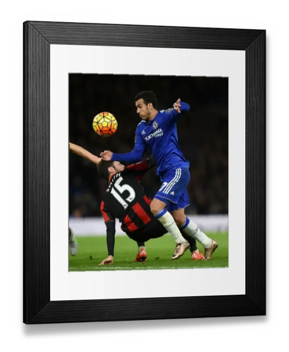 Framed Print : Battle for the Ball: Pedro vs. Harry Arter - Chelsea vs. AFC Bournemouth, Premier League (December)