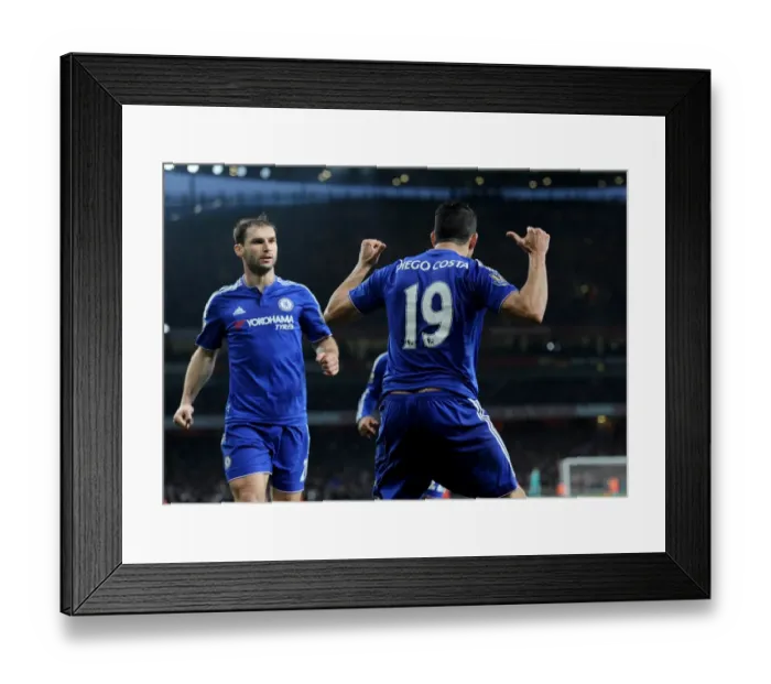 Framed Print : Diego Costa's Thunderous Strike: Arsenal vs. Chelsea Rivalry Erupts at Emirates Stadium (January 2016)