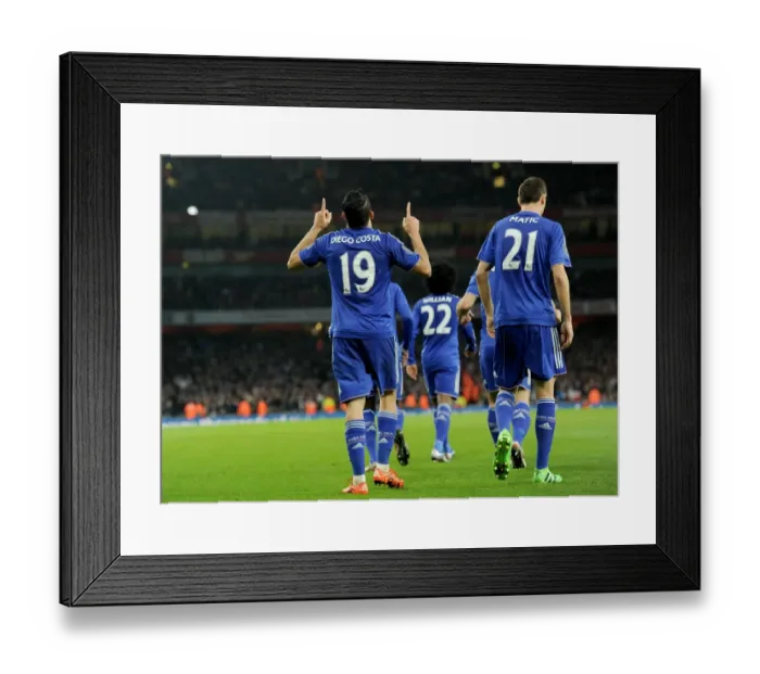 Framed Print : Diego Costa's Strike: Premier League Rivalry Ignites at Emirates Stadium (January 2016)