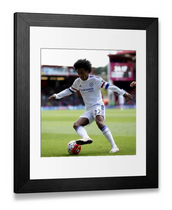 Framed Print : Willian in Action: Chelsea vs. Bournemouth at Vitality Stadium (April 2016)