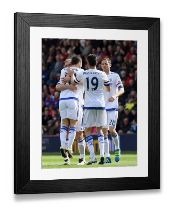 Framed Print : Chelsea's Eden Hazard and Teams Ecstatic Celebration of Their Second Goal Against AFC Bournemouth (April 2016) Framed Print : Chelsea's Eden Hazard and Teams Ecstatic Celebration of Their Second Goal Against AFC Bournemouth (April 2016)