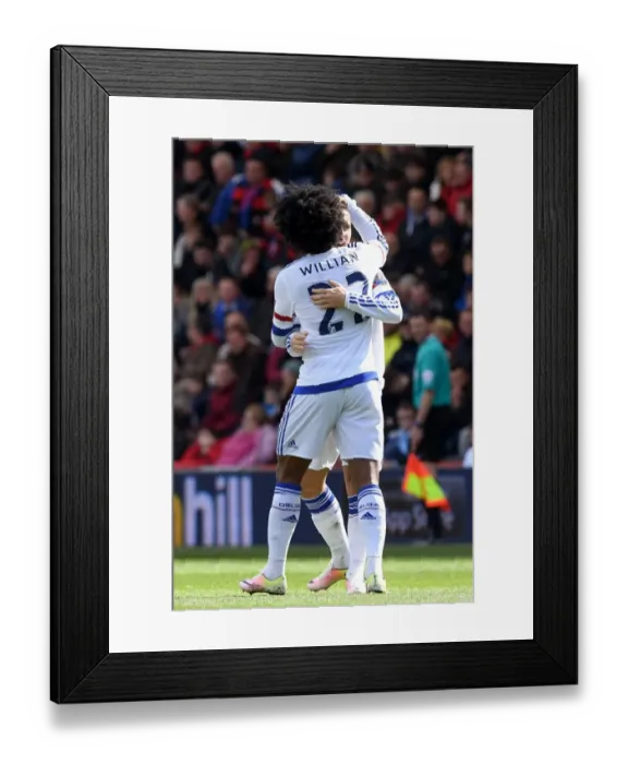Framed Print : Chelsea's Star Duo: Hazard and Willian Celebrate Second Goal Against AFC Bournemouth (April 2016, Premier League) Framed Print : Chelsea's Star Duo: Hazard and Willian Celebrate Second Goal Against AFC Bournemouth (April 2016, Premier League)