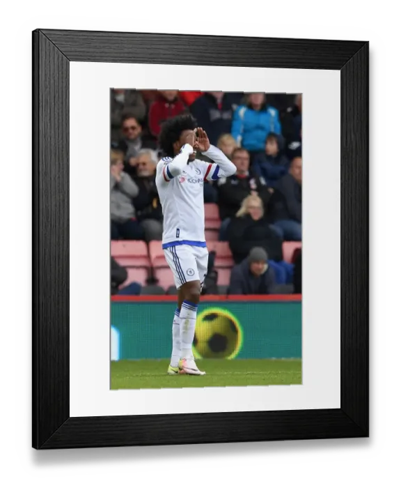 Framed Print : Willian's Hat-Trick: Chelsea's Triumph over AFC Bournemouth at Vitality Stadium (April 2016) Framed Print : Willian's Hat-Trick: Chelsea's Triumph over AFC Bournemouth at Vitality Stadium (April 2016)