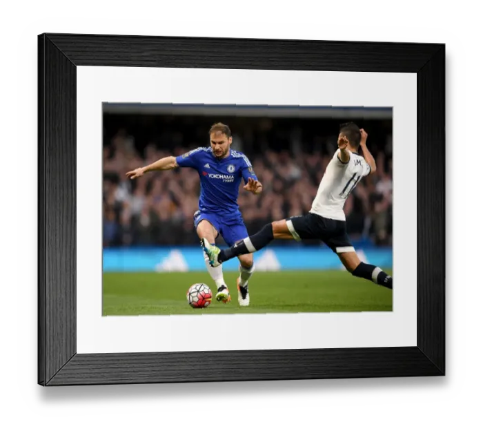 Framed Print : Clash at Stamford Bridge: Ivanovic vs. Lamela - Premier League Battle (Chelsea vs. Tottenham, 2015-16)