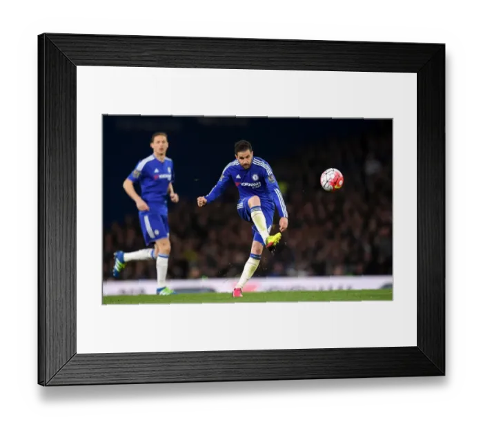 Framed Print : Cesc Fabregas Epic Free Kick: Chelsea vs. Tottenham Hotspur, Premier League 2015-16 - Stamford Bridge