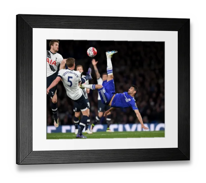 Framed Print : Diego Costa's Thrilling Overhead Kick Attempt against Tottenham Hotspur - Chelsea vs. Tottenham (2015-16) Framed Print : Diego Costa's Thrilling Overhead Kick Attempt against Tottenham Hotspur - Chelsea vs. Tottenham (2015-16)