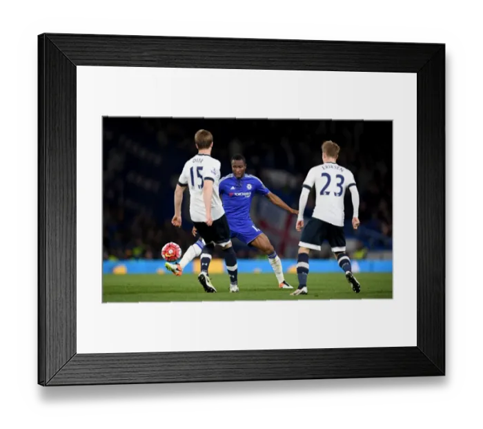 Framed Print : Clash at Stamford Bridge: A Battle for Supremacy - Dier vs. Mikel (Premier League, 2015-16): Two Titans Clash