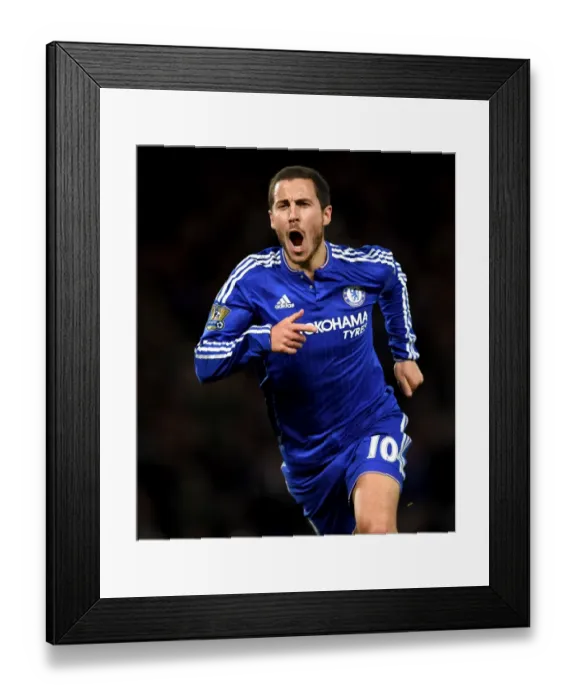 Framed Print : Eden Hazard's Brilliant Brace: Chelsea's Thrilling 2-1 Victory Over Tottenham Hotspur (2015-16 Premier League)