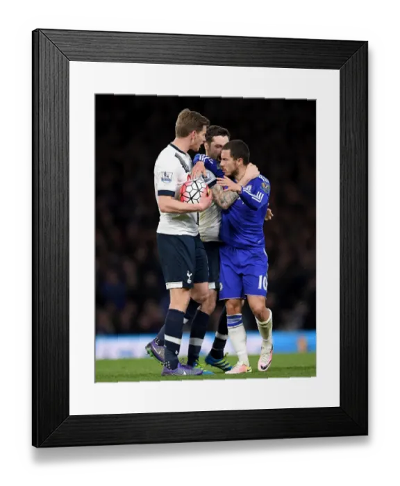 Framed Print : Clash at Stamford Bridge: Vertonghen, Mason vs. Hazard (2015-16) - Premier League Rivalry Erupts