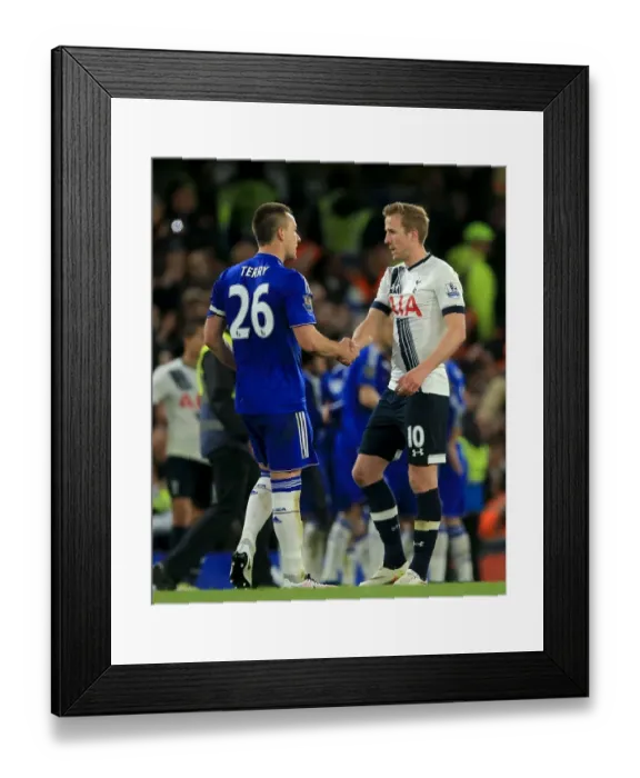 Framed Print : John Terry and Harry Kane: A Sportsmanshandshake After a Hard-Fought Chelsea vs. Tottenham Clash (2015-16)