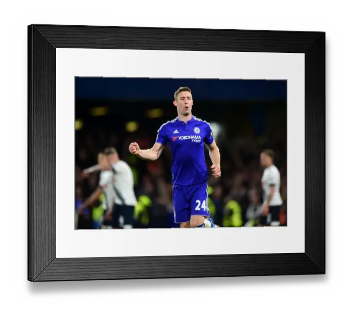 Framed Print : Gary Cahill's Thrilling Goal: Chelsea's First Strike Against Tottenham (2015-16 Premier League) Framed Print : Gary Cahill's Thrilling Goal: Chelsea's First Strike Against Tottenham (2015-16 Premier League)