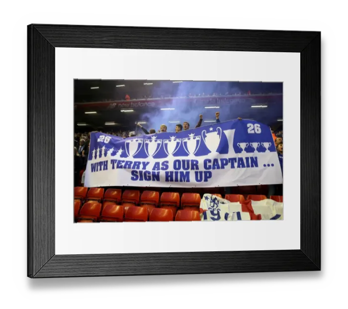 Framed Print : Chelsea Fans United: A Sea of Blue for John Terry at Anfield (Liverpool vs. Chelsea, Premier League 2015-16) Framed Print : Chelsea Fans United: A Sea of Blue for John Terry at Anfield (Liverpool vs. Chelsea, Premier League 2015-16)