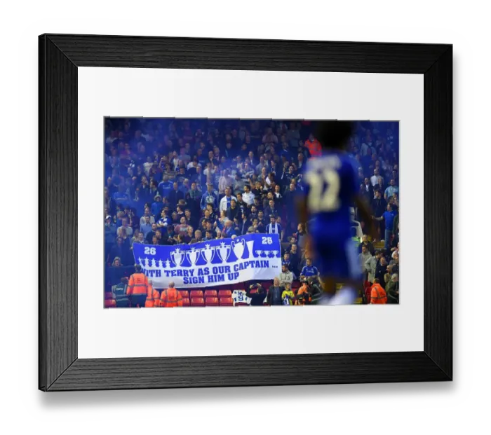 Framed Print : A Sea of Blue: John Terry Tribute - Chelsea Fans United at Anfield (Premier League 2015-16)