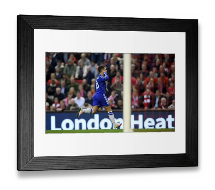 Framed Print : Thrilling Moment: Eden Hazard Scores Chelsea's First Goal Against Liverpool in the Premier League 2015-16 Framed Print : Thrilling Moment: Eden Hazard Scores Chelsea's First Goal Against Liverpool in the Premier League 2015-16