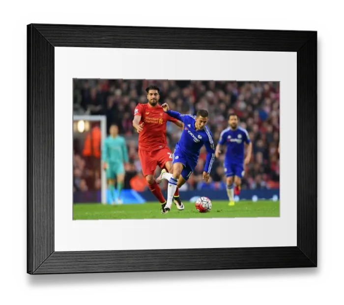 Framed Print : Battle for the Ball: Emre Can vs. Eden Hazard - Liverpool vs. Chelsea (2015-16) - Premier League Rivalry Framed Print : Battle for the Ball: Emre Can vs. Eden Hazard - Liverpool vs. Chelsea (2015-16) - Premier League Rivalry