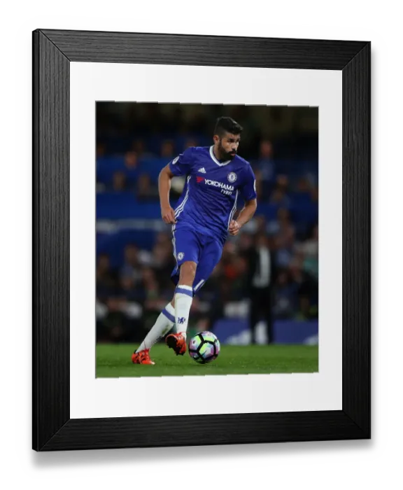 Framed Print : Diego Costa Leads Chelsea's Premier League Charge Against West Ham United at Stamford Bridge