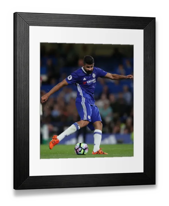 Framed Print : Diego Costa Leads Chelsea Charge Against West Ham United at Stamford Bridge - Premier League