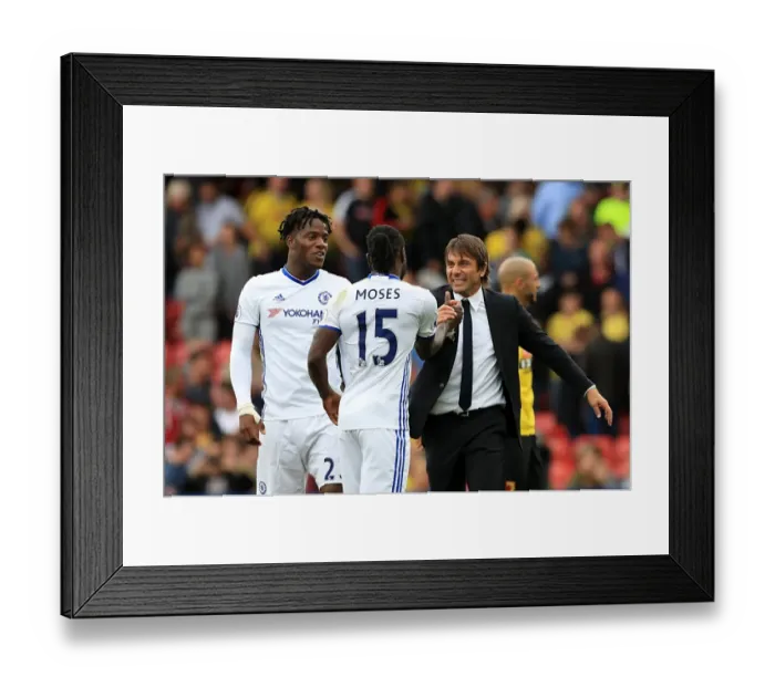 Framed Print : Chelsea's Triumph: Conte and Moses Rejoice at Watford's Vicarage Road - Premier League 2016 / 17 Framed Print : Chelsea's Triumph: Conte and Moses Rejoice at Watford's Vicarage Road - Premier League 2016 / 17