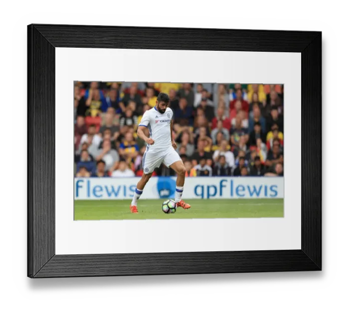 Framed Print : Diego Costa Scores His Second Goal: Watford vs. Chelsea, Premier League 2016-17 - John Walton / PA Wire